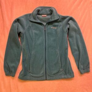 Columbia woman’s size small Teal   Green Fleece Zip Jacket